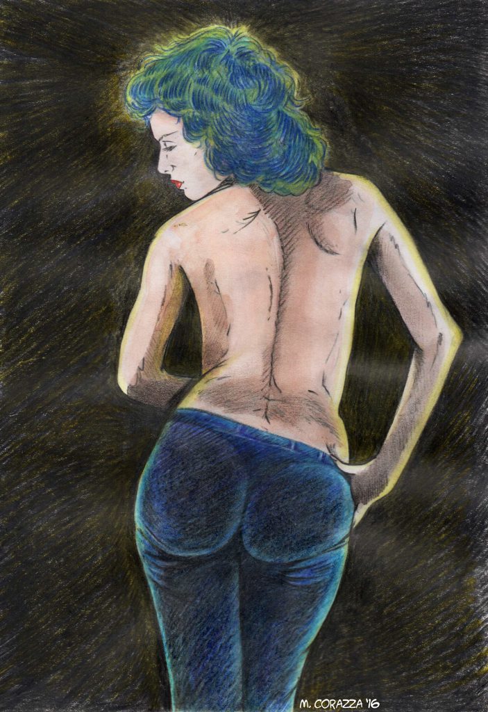 back woman jeans ritaglio firma